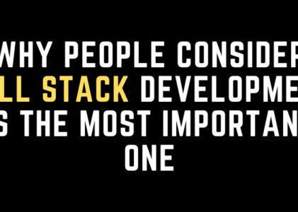 Why people consider full stack development  is the most important one