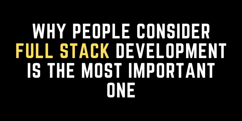 Why people consider full stack development  is the most important one